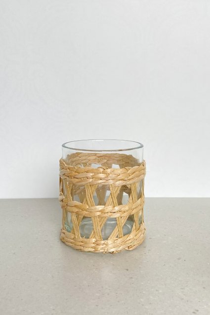 copo baixo de vidro com artesanato de sisal 350ml1