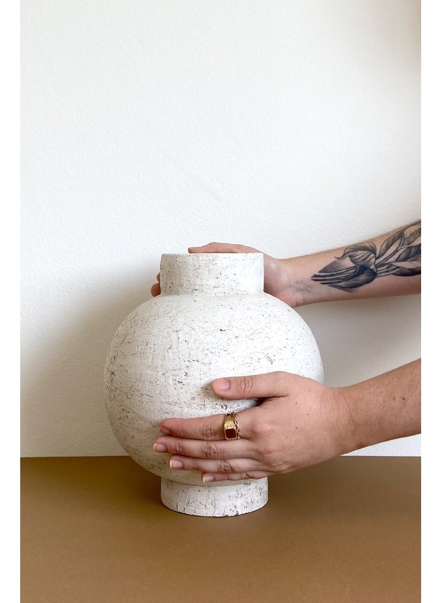 vaso de cimento texturizado bola grande2