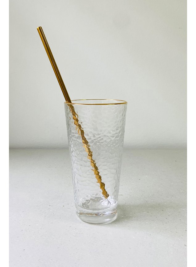 copo alto de vidro martelado com borda dourada 320ml2